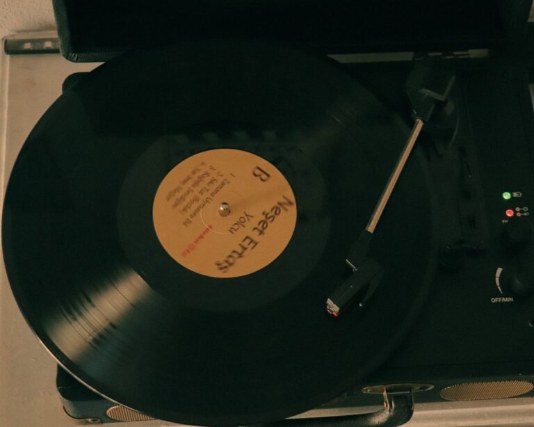 Vinyl record spinning